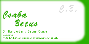 csaba betus business card